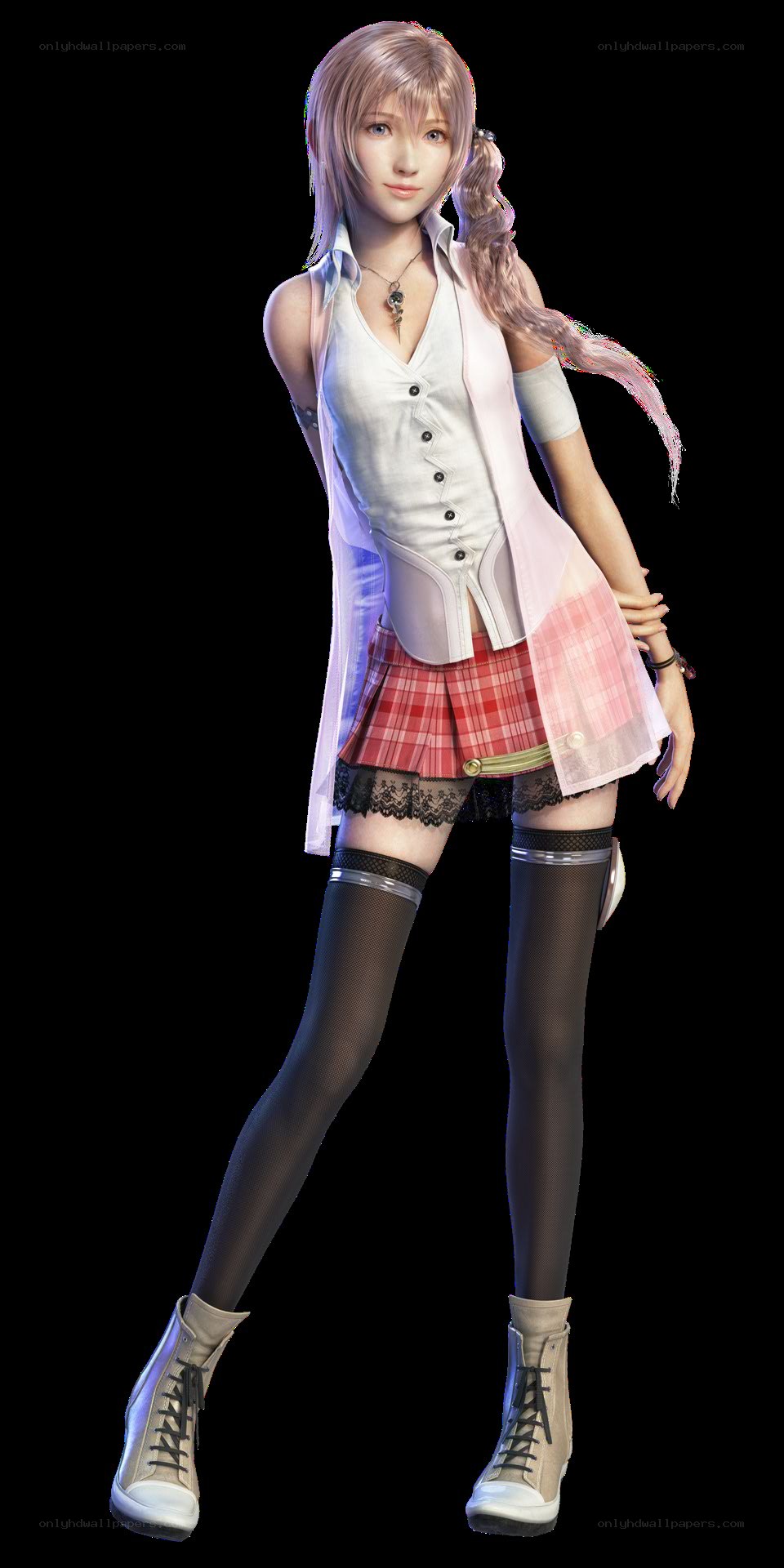 female character in school uniform