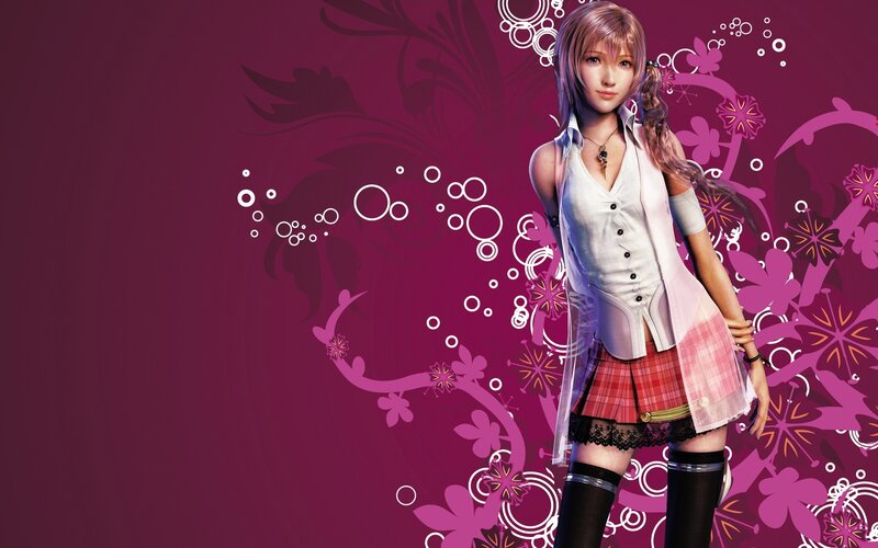 Female Character in School Uniform — Purple