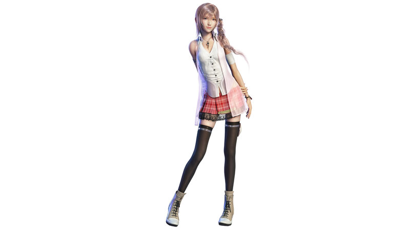 Female Character in School Uniform — White, Neutral