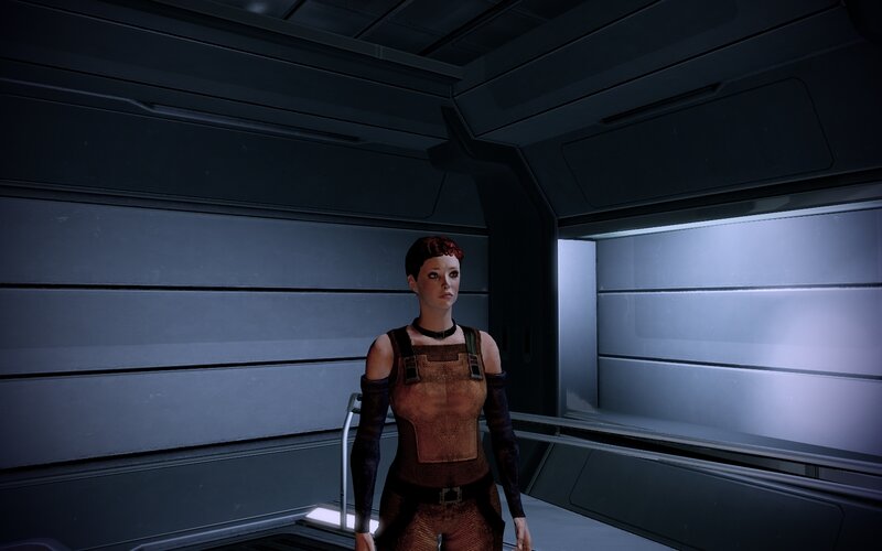 female character in sci-fi corridor