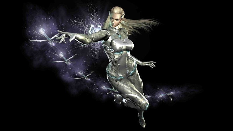 Female Character in Silver Suit — Black