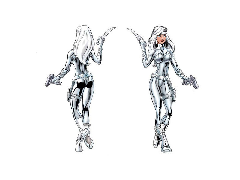 Female Character in Silver Suit