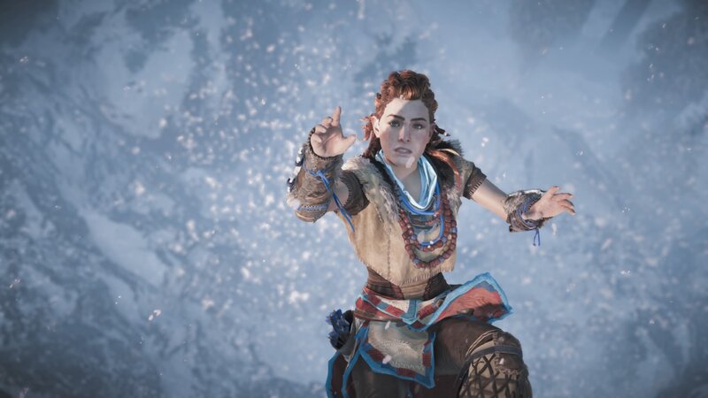 Female Character in Snow — Blue, Cold, Intense