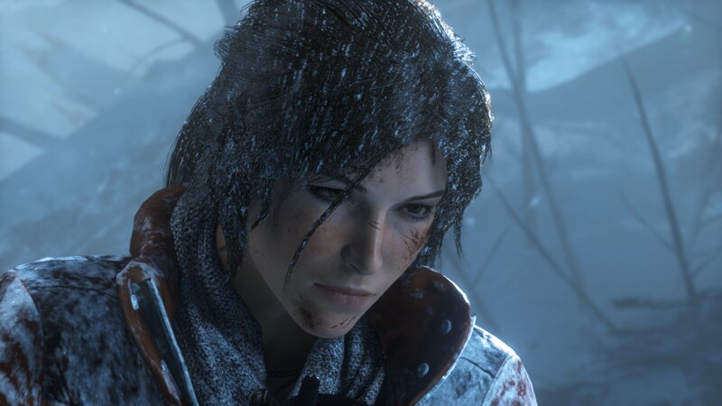 Female Character in Snow — Blue, Cold, Tense