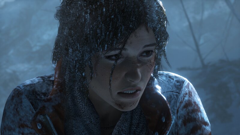 Female Character in Snow — Blue, Cold, Tense, Winter