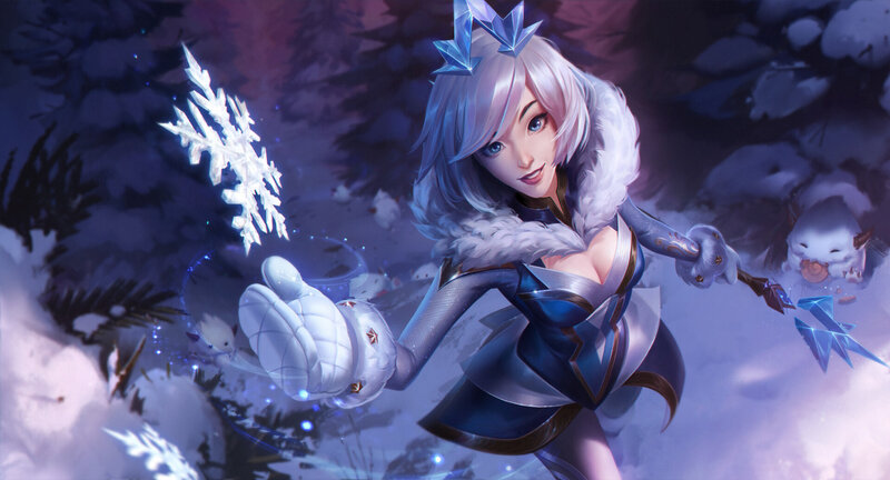 Female Character in Snow — Blue, Dramatic