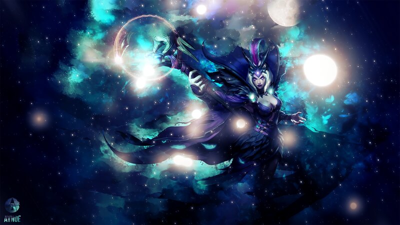 Female Character in Space — Blue, Dramatic