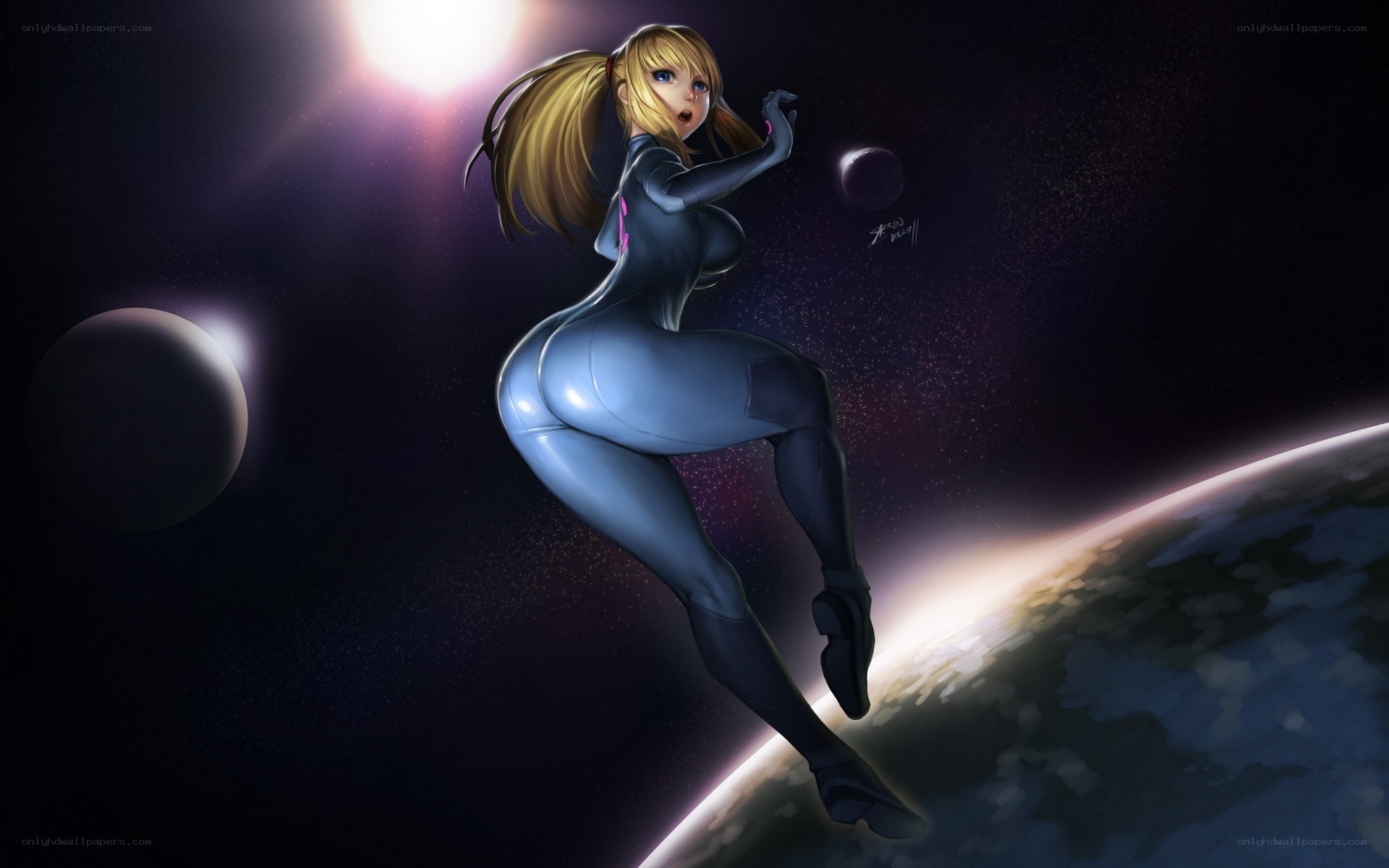 female character in space suit