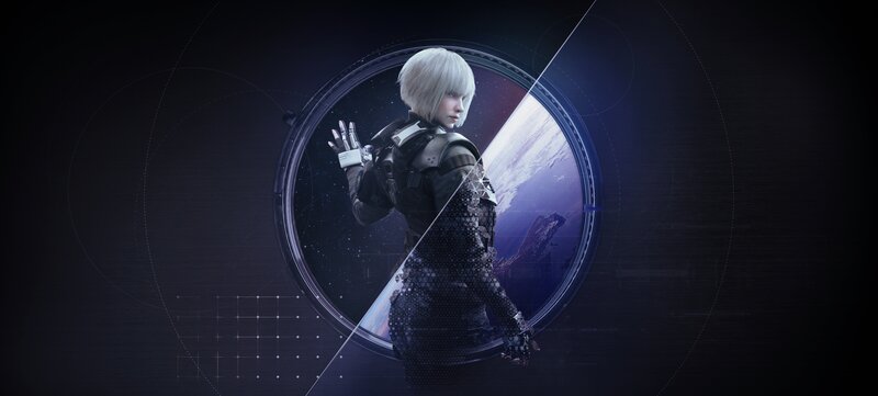 Female Character in Space Suit — Black