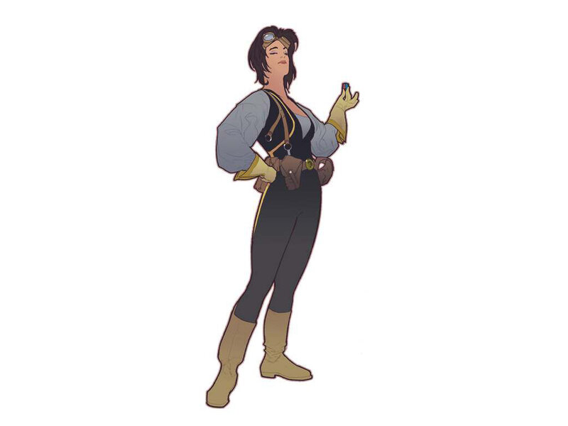 Female Character in Steampunk Outfit