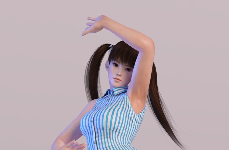 Female Character in Striped Shirt