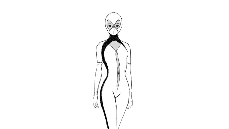 Female Character in Suit — Black