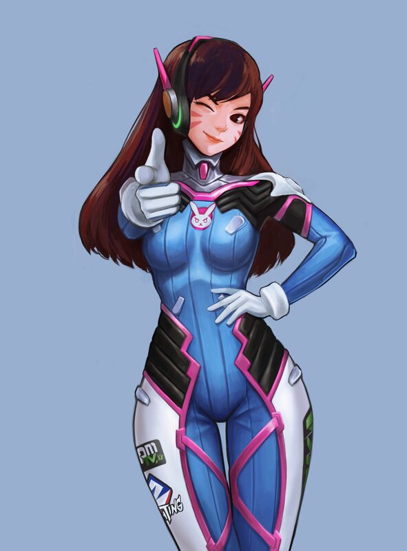 Female Character in Suit — Blue, Playful
