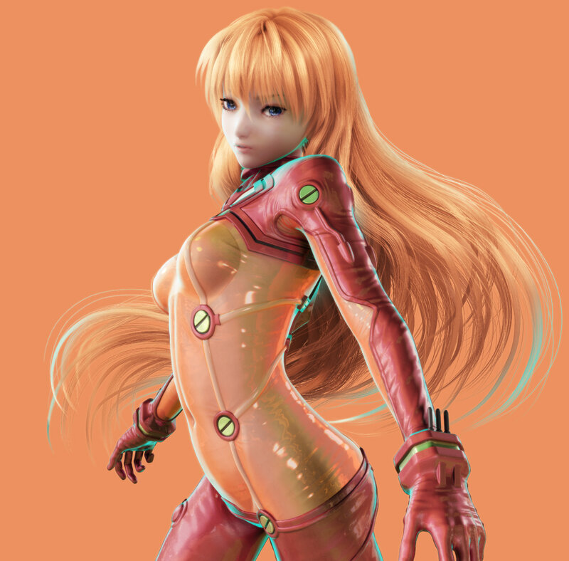 Female Character in Suit — Orange