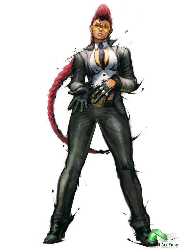 female character in suit