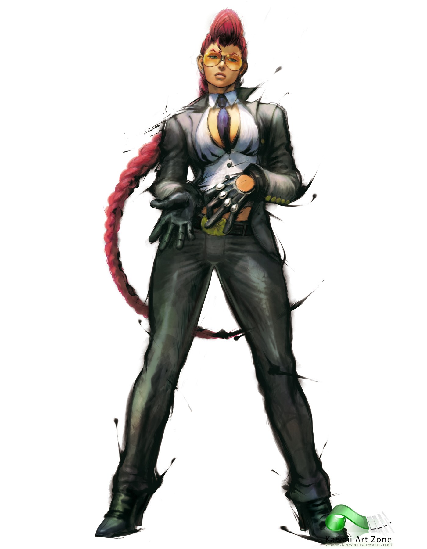 female character in suit