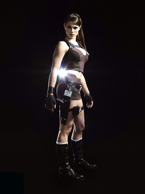 female character in tactical gear