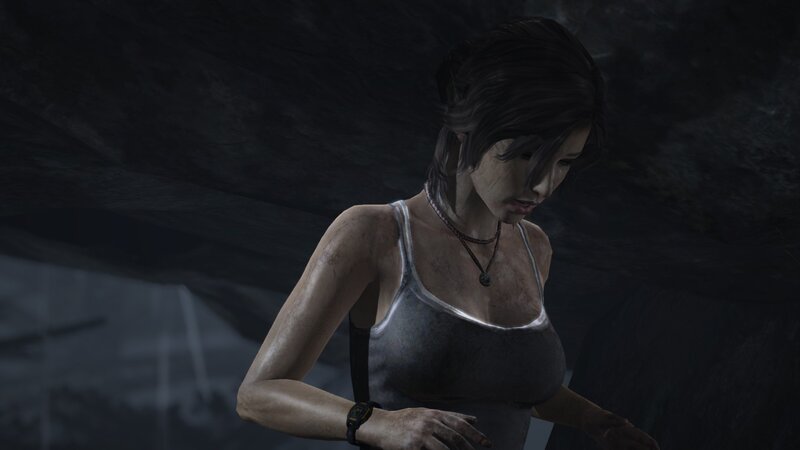 Female Character in Tank Top — Gray, Dark, Tense