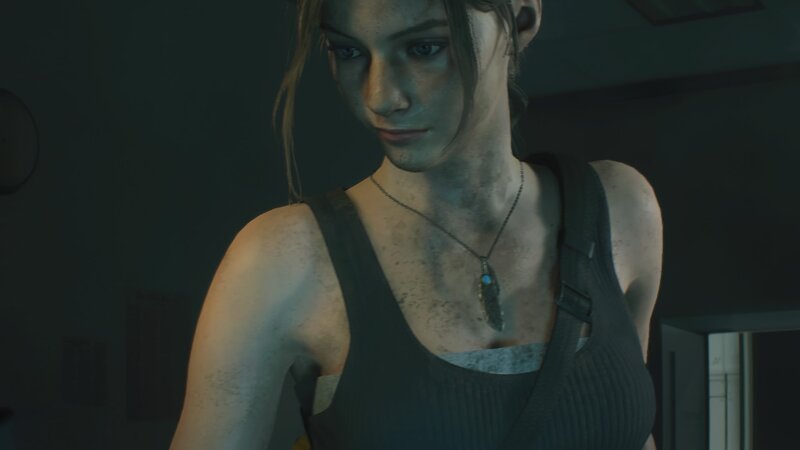 Female Character in Tank Top — Gray, Dark