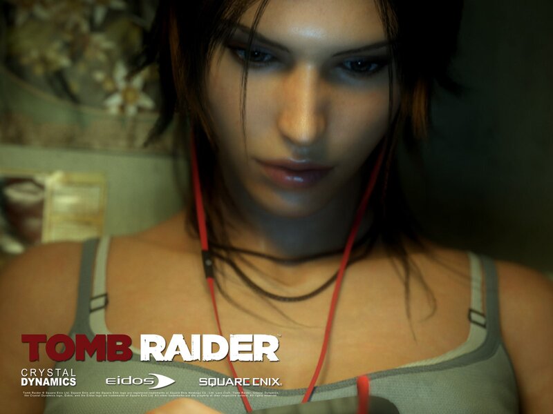 Female Character in Tank Top — Gray, Serious, 3d Render, Red Earphones