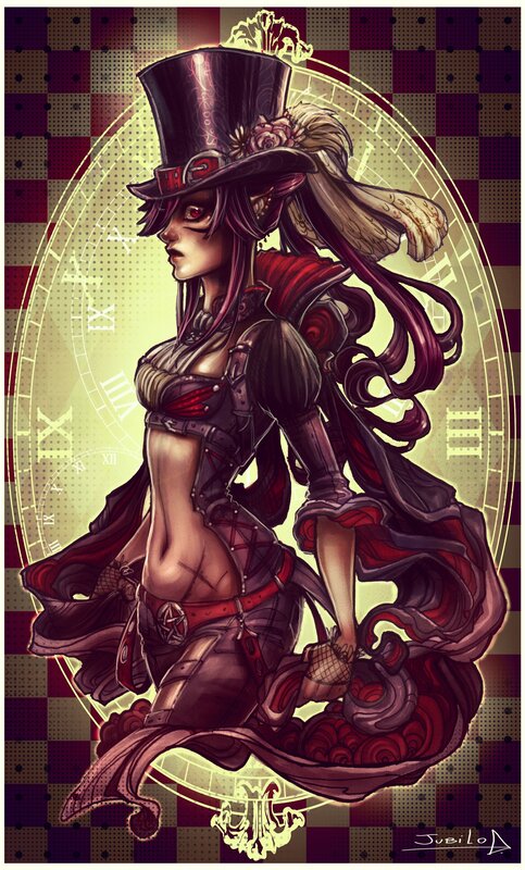 Female Character in Top Hat — Red