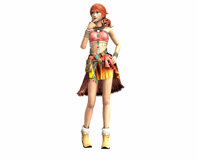 Female Character in Tribal Outfit — Orange