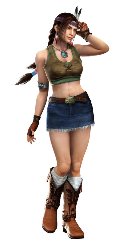 female character in tribal outfit