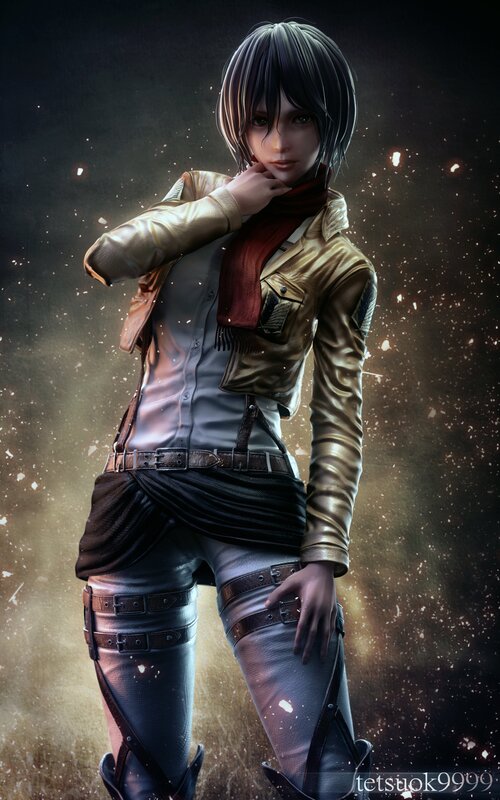 Female Character in Uniform — Black, Dramatic, Digital Art