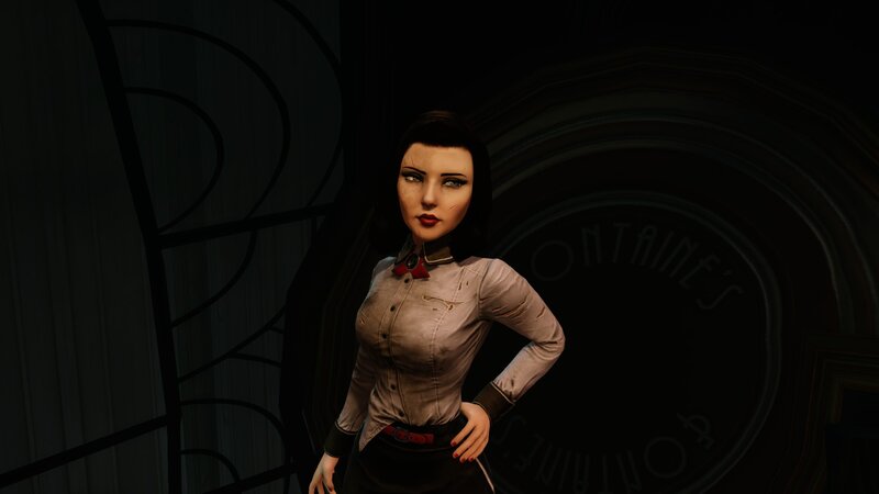 Female Character in Uniform — Black, Dramatic, Night