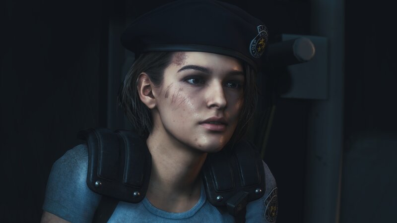 Female Character in Uniform — Black, Serious, 3d Render, Cap