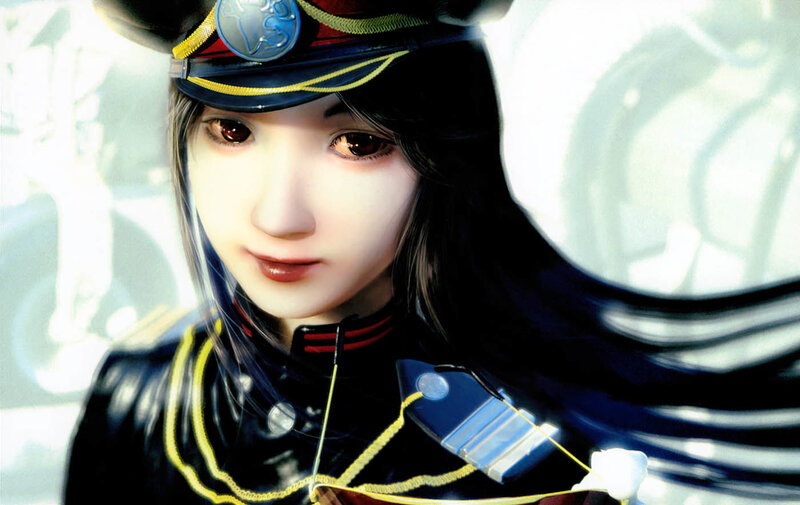 Female Character in Uniform — Black