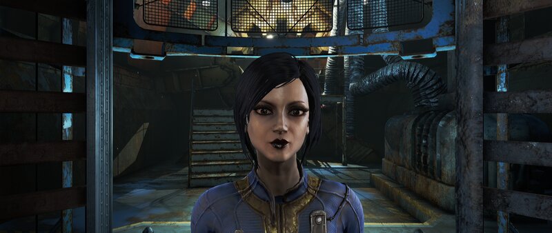 Female Character in Uniform — Blue, Dramatic