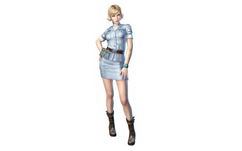 Female Character in Uniform — Blue, Neutral, 3d Render