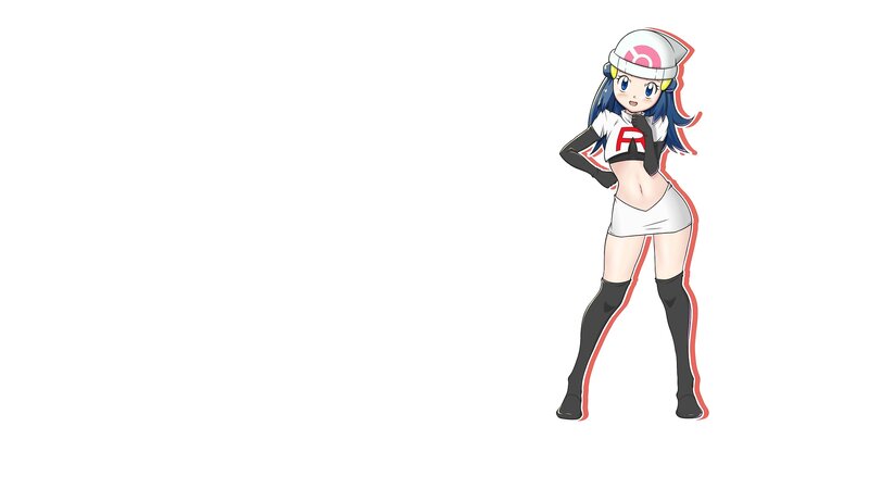 Female Character in Uniform — White, Neutral