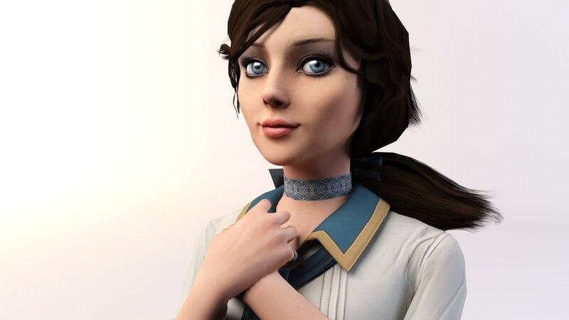Female Character in Uniform — White