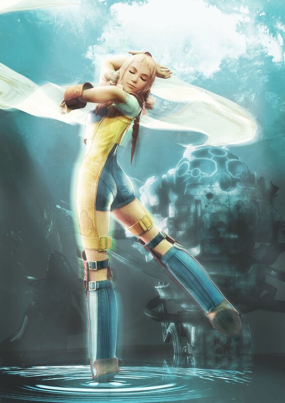 female character in water