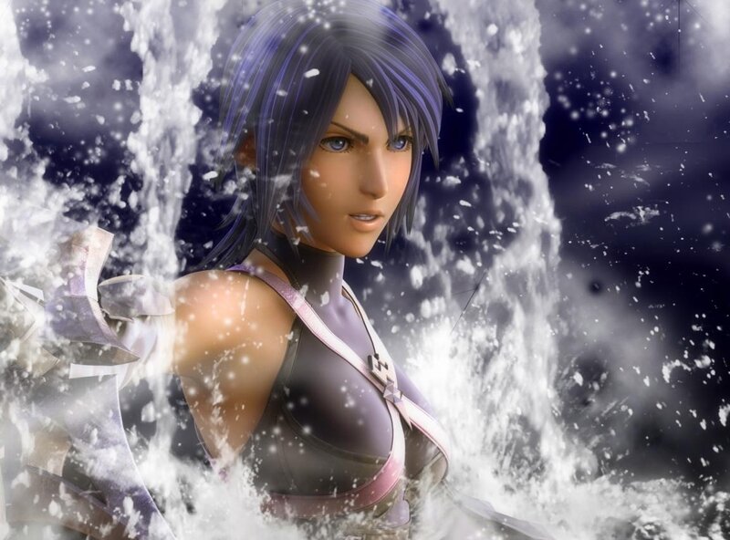 Female Character in Water — Purple