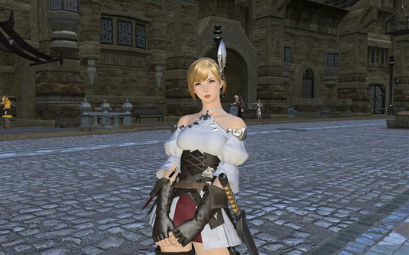 Female Character in White Armor — Calm