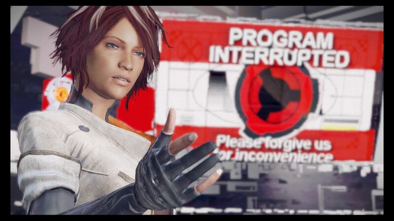 Female Character in White Jacket — Red