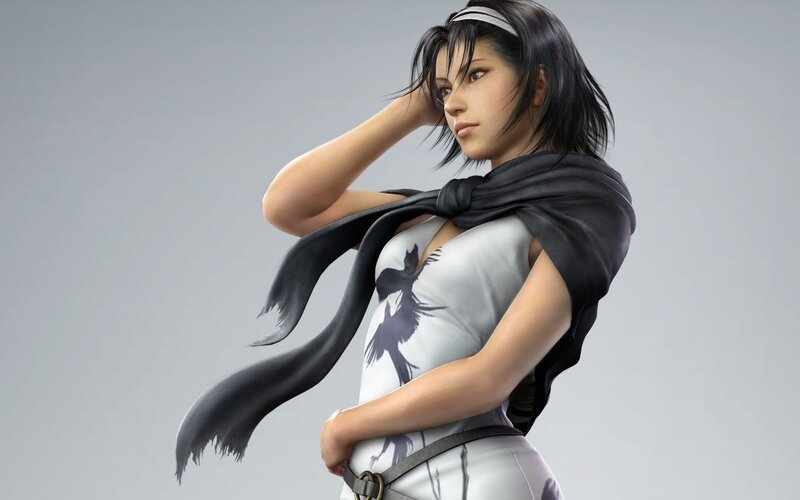 female character in white outfit