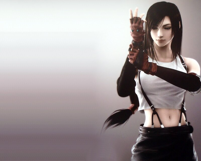 Female Character in White Top — Black
