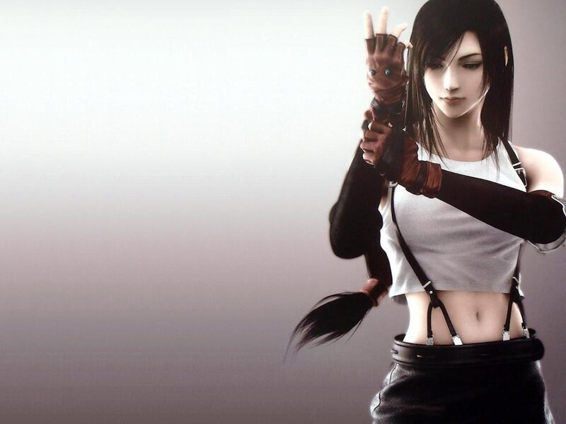 Female Character in White Top — Serious