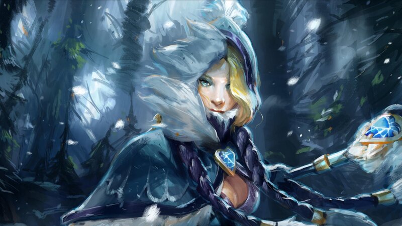 Female Character in Winter — Blue