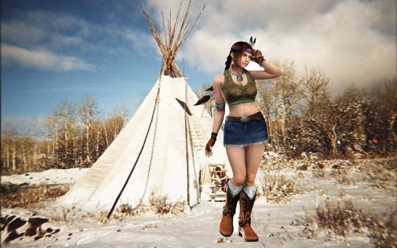 Female Character in Winter — White
