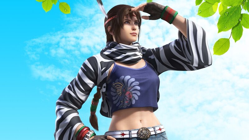 female character in zebra print