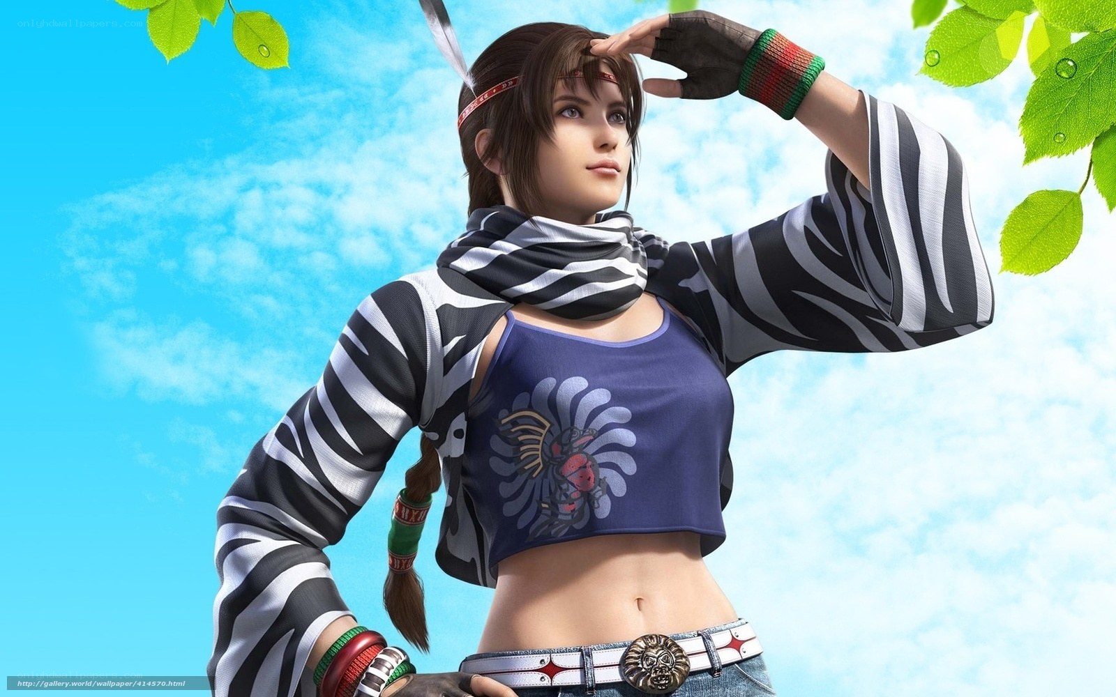female character in zebra print