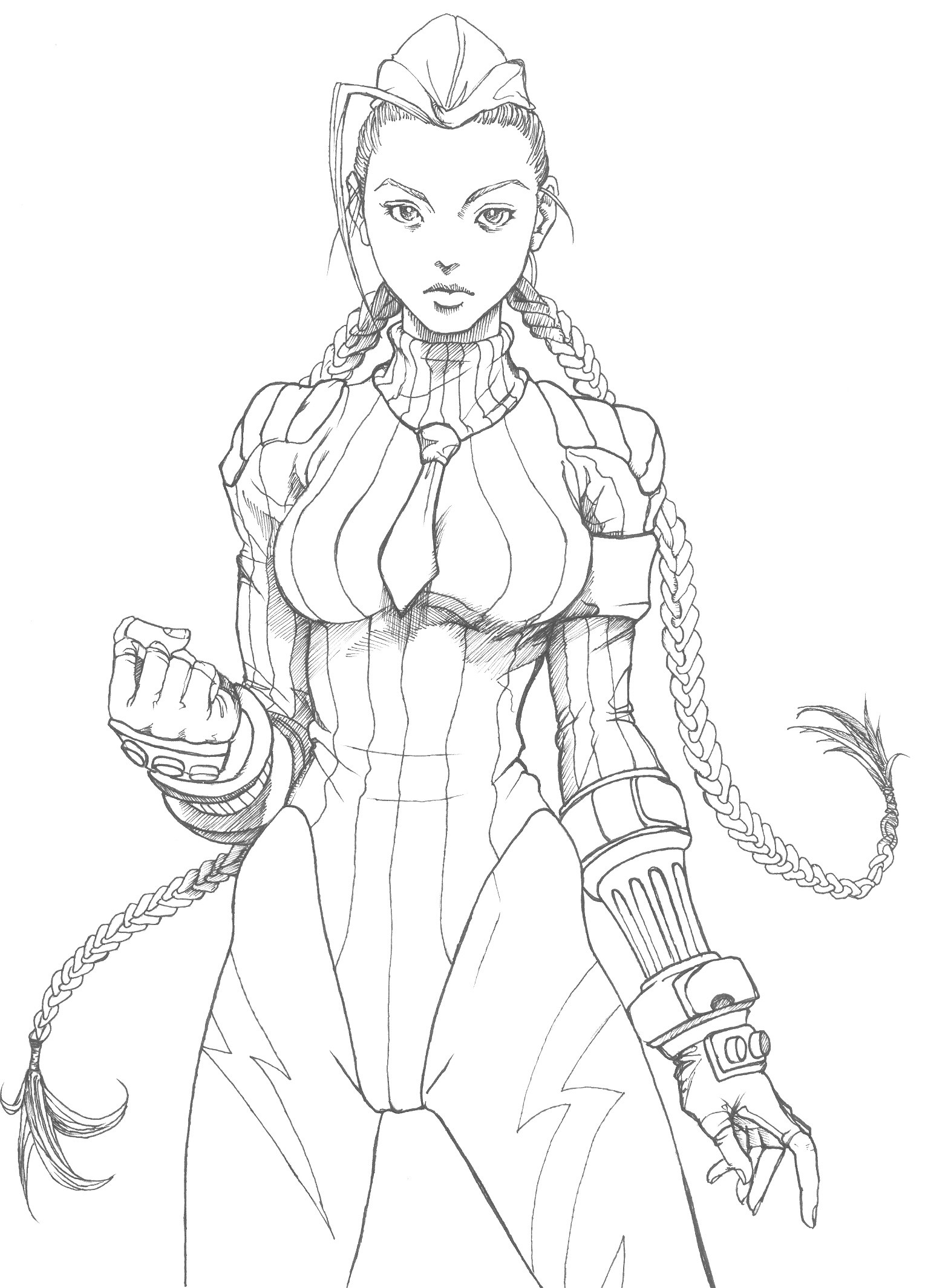 female character line art
