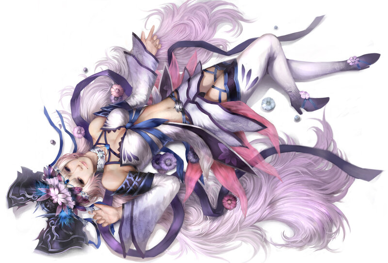 Female Character Lying Down — Purple