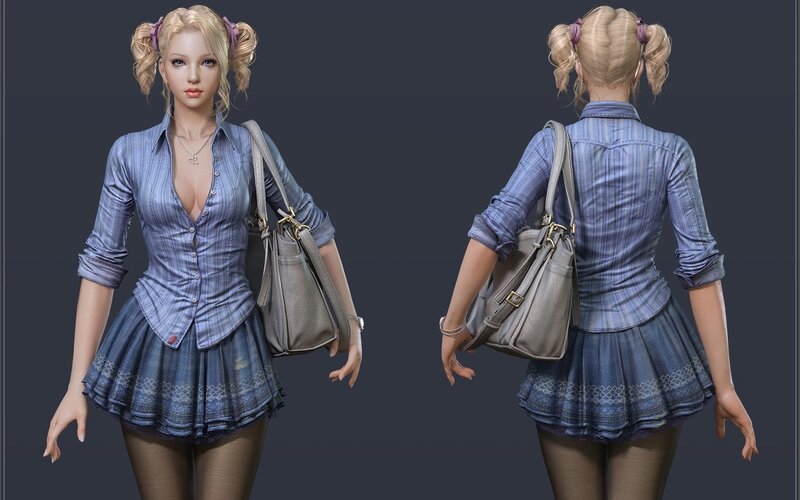 female character model render
