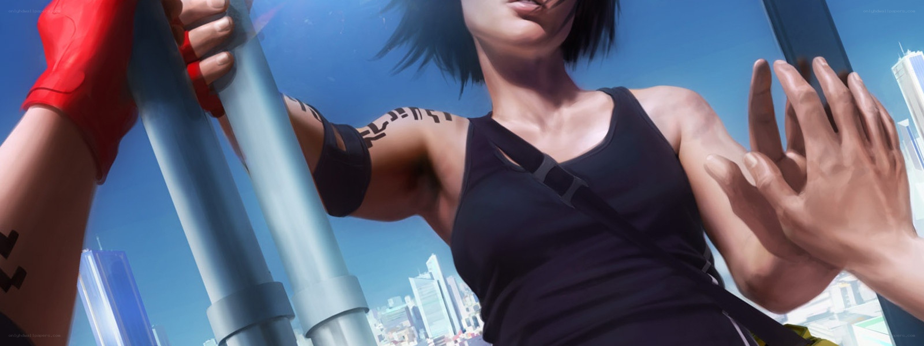 female character on a pole